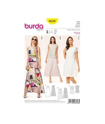 Patron Burda 6628 Robe du 34 au 44 taille n°FR 34-44