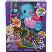 Coffret polly pocket sac surprise hyppocampe + 2 figurines + 13 accessoires - poupée - mattel - hwp03