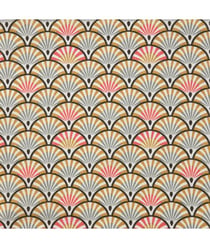 Tissu coton Plumes de Paon de 140 cm de largeur Moutarde/vert Multicolore vendu par 50 cm