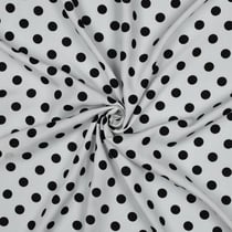 Tissu Viscose imprimé Inès petits pois Noir sur fond Blanc cassé