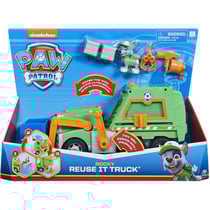 Pat patrouille rocky avec grand camion de recyclage transformable - figurine chien - paw patrol - spin master