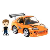 Fast & Furious - Véhicule Fast & Furious avec mini figurine Q-Village Toyota Supra JZA80 9 cm - Takara Tomy