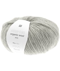 Pelote de laine à tricoter Essentials Organic Wool Aran - Rico Design 04 Gris