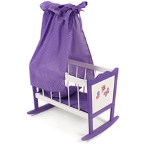 Berceau en bois papillon violet poupee - bayer chic 2000 - 51492 - lit fleche poupon