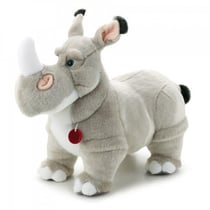 Peluche rhinoceros napoleon 24 cm - classic exotique - trudi - 27173