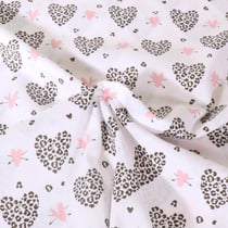 Tissu Popeline de Coton légère Coeurs sur fond Blanc