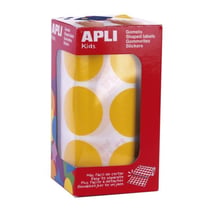 Apli Agipa - Gommettes rouleau Rond Ø 33 mm jaune x 708
