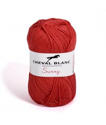 Pelote de coton à tricoter SUNNY UNI - Cheval blanc - PPSC 04 Rouge
