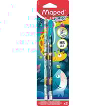 2 crayons graphite - HB - Avec embout gomme - Guide doigt amovible - Maped Jungle Fever