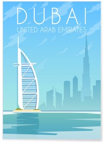 Affiche Dubaï | A3 : 29,7x42cm
