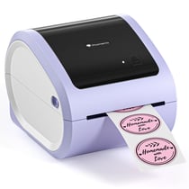 Mini Imprimante Bluetooth Thermique Sans Fil Pour Étiquettes d'Expédition Violet + Blanc YONIS