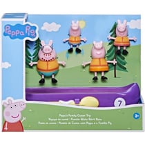 Peppa le cochon et sa famille voyage en canoe - 5 pieces - figurines peppa pig - mini univers