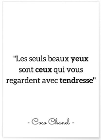 Affiche Coco Chanel : 'Les seuls beaux yeux...' | A3 : 29,7x42cm