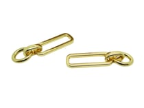 2 Breloques forme maillon de chaîne ovale et rectangle - 40*10mm - doré
