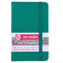 Carnet Croquis 9x14 cm - 80 feuilles - 140g - Vert Forêt - Royal Talens