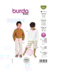 Patron Burda 9261 - Ensemble Tee- shirt, Pantalon ou short Enfant de 98 à 128 cm taille n°98-128