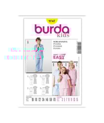 Patron Burda 9747 Kids Pyjama taille n°FR 3-15 ANS