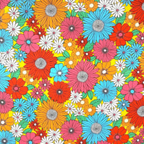 Tissu Coton imprimé Arty Ibiza multico sur fond Jaune - Au mètre