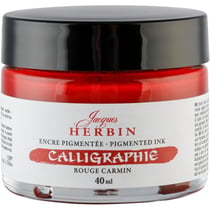 Encre de calligraphie pigmentée - Rouge carmin - Jacques Herbin - Flacon 40ml