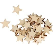 30 silhouettes en bois étoiles - Artemio