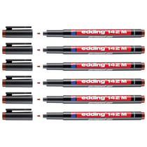 Lot de 6 Marqueurs permanents - EDDING - Pointe moyenne 1 mm - Marron
