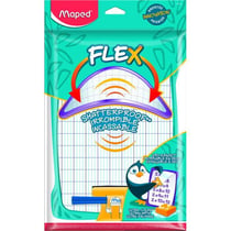 Ardoise blanche - Effaçable - Pour l'école - Incassable - Inclus brosse + feutre - Maped