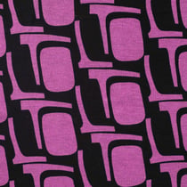 Tissu Jersey Milano Motifs violine sur fond Noir - Au mètre