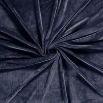 Tissu Velours d'ameublement extensible Alcéa uni Bleu acier