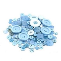 100 boutons en mélange résine couture scrapbooking BLEU CLAIR