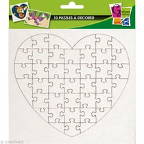 Puzzles Coeur 40 pièces 16x16cm Lot de 10 pièces