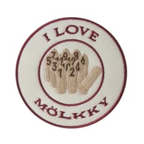Patch brodé Mölkky, écusson jeu de plein air molkky, motif thermocollant, Made in France