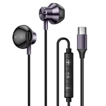 LinQ Écouteurs Intra USB-C Aimantés Musique et Appels Mains Libres Gris