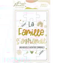 Carte puzzle - Annonce naissance originale - La famille s'agrandit - 15x10cm