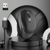 Souris Sans Fil Rechargeable Ergonomique 1600 DPI Bluetooth 5.1 2.4GHz Bleue Noir YONIS