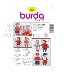 Patron Burda Creative 7903 Robes de poupées taille n°POUPEE