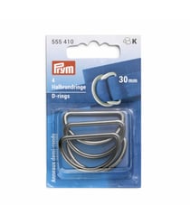 Lot de 4 Demi-anneaux 30 mm - Prym Gris anthracite