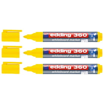 Lot de 3 marqueurs pour tableaux blancs - EDDING - Jaune - Pointe ronde 1,5-3 mm