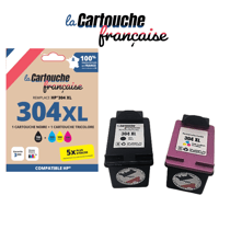Cartouche Compatible HP Pack 304XL Noire et Couleurs - La Cartouche Française