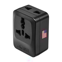 Akashi Adaptateur de Voyage Prise Type A USA Japon Chine 3 sorties Noir
