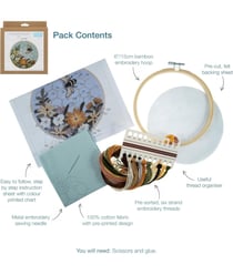 Kit de Broderie "Bee" avec Cercle en Bois de 15 cm – Trimits 50 Bee