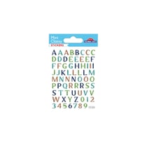69 Autocollants - Alphabet - Tons bleus - Paillettes - 0,8 cm