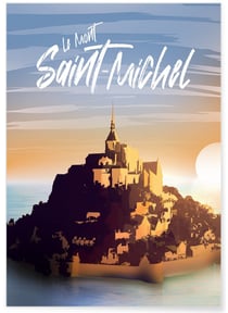 Affiche ville Mont-Saint-Michel | A3 : 29,7x42cm