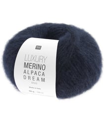 Pelote de laine et alpaga LUXURY MERINO ALPAGA DREAM ARAN - Rico Design - Le fil noble et volumineux au toucher cocooning 06 Bleu marine