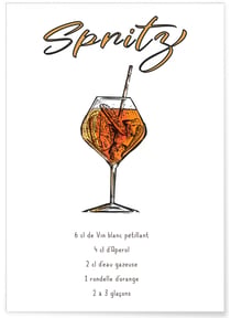 Affiche Cocktail Spritz | A3 : 29,7x42cm