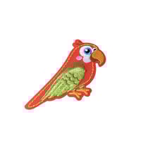 Ecusson thermocollant oiseaux exotiques perroquet 4,5cm x 5,5cm