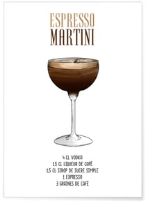 Affiche Cocktail Espresso Martini | A3 : 29,7x42cm