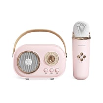 Enceinte Bluetooth Karaoké Multifonctionnelle Avec Microphone Blanc Puissant Rose YONIS
