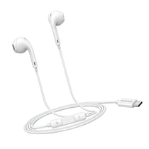 Mayaxess Écouteurs pour iPhone 15 Pro Filaires USB-C avec Micro intégré Blanc