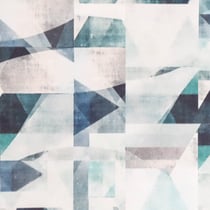 Tissu Velours ras tout doux Nuances graphiques Vertes et grises bleutées sur fond Blanc