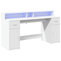 Bureau table poste de travail meuble d'ordinateur informatique étude avec lumières LED